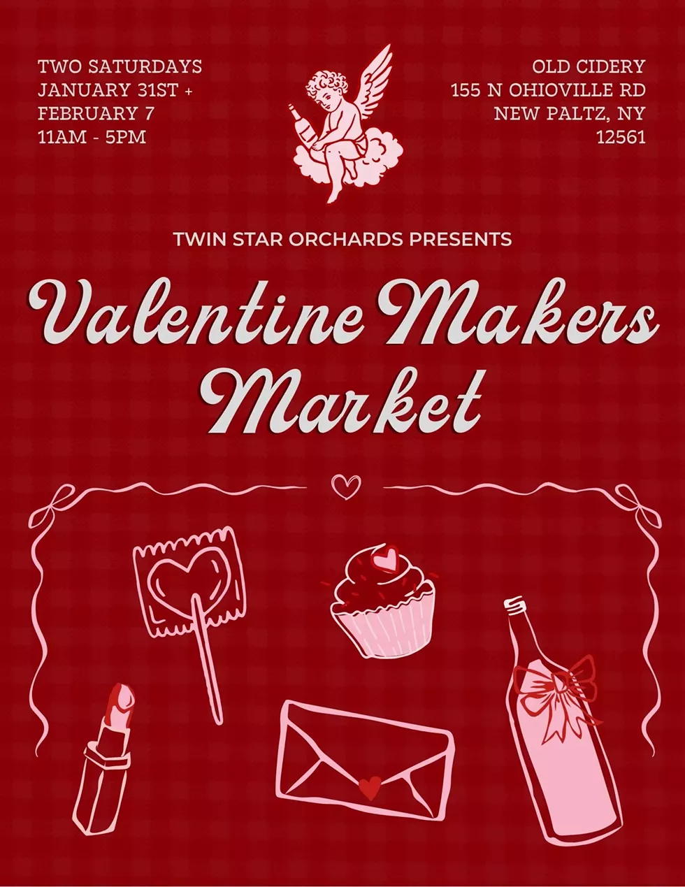 The Valentine Makers Market returns to Twin Star Orchards for two Saturdays: January 31st and February 7th
