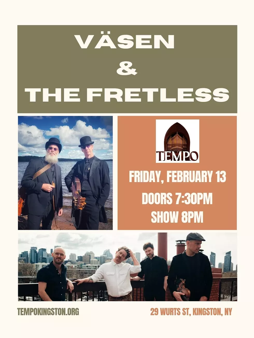 V&auml;sen & The Fretless - Friday February 13 - Tempo Kingston