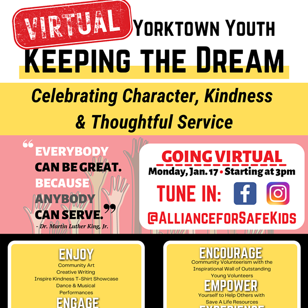 Virtual: 1st Annual Yorktown Youth Keeping the Dream: Celebrating Character, Kindness, and Thoughtful Service