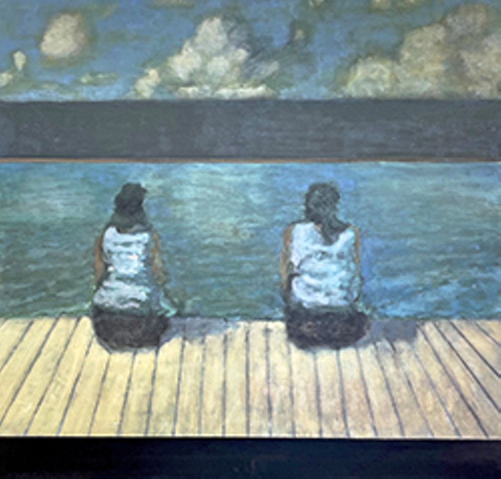 "Dock, 11:15," 2021, oil on canvas, 46 x 48 inches
