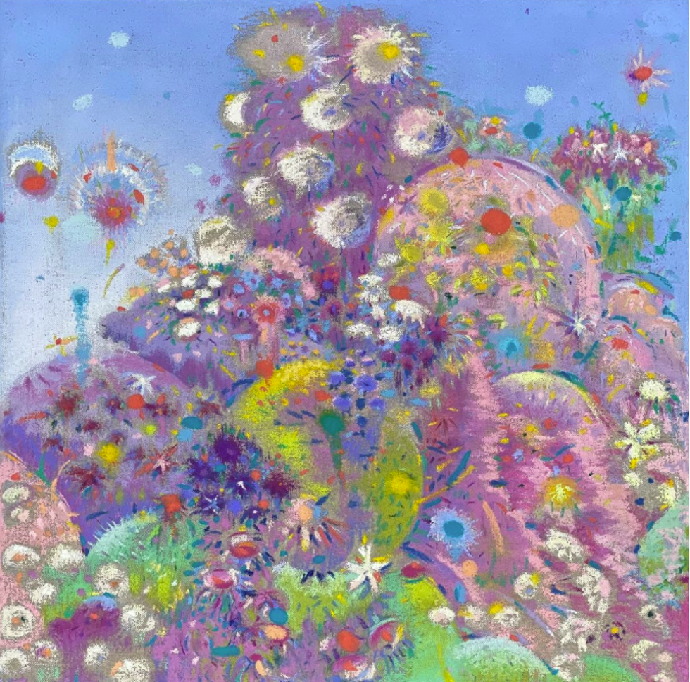 Garden in June, Alyssa Fanning, 2023, soft pastel on linen, 16 x 16 inches