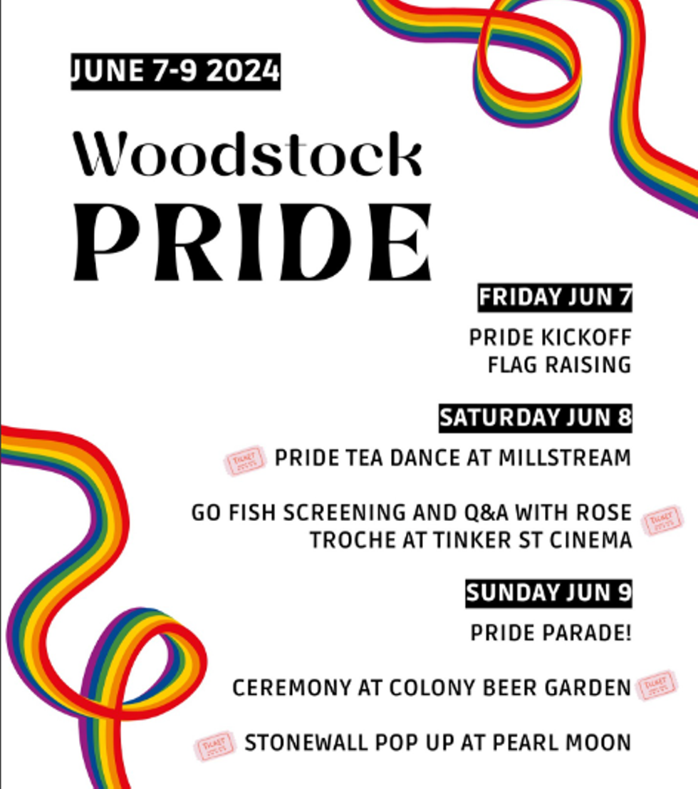 Woodstock&rsquo;s first official Pride weekend, June 7-9, 2024