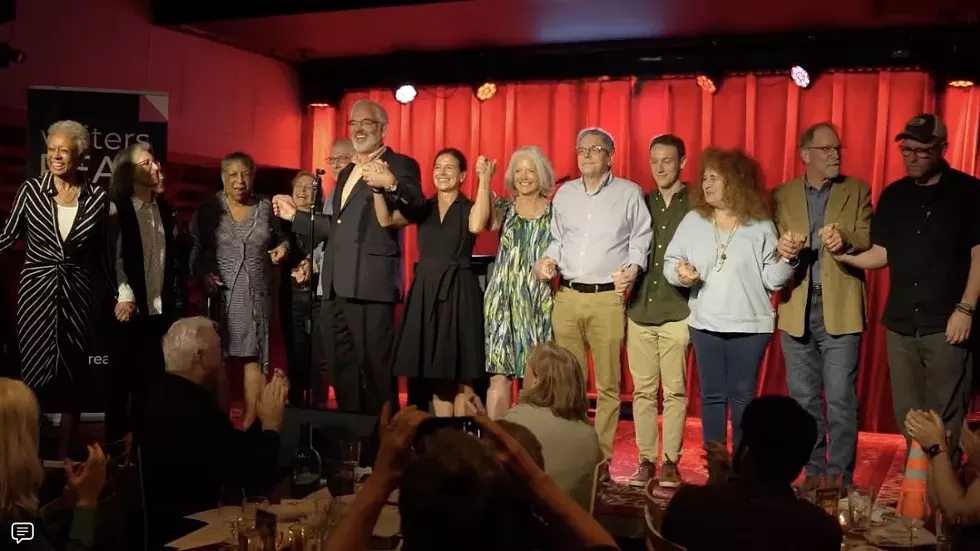 The cast of a recent Writers Read event takes a bow